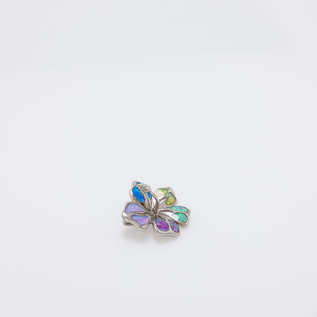 Multicolor Opal Hibiscus Pendant