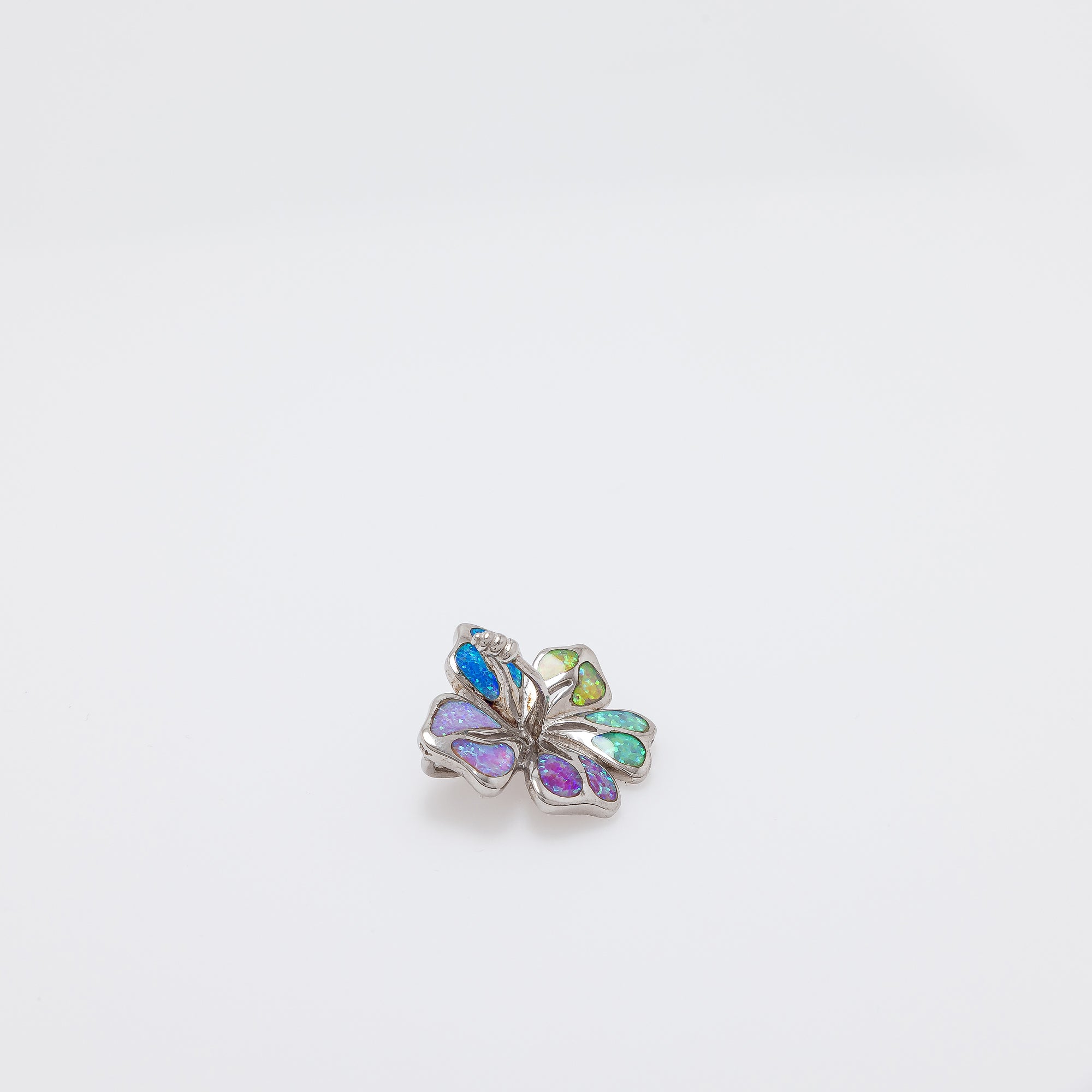 Multicolor Opal Hibiscus Pendant