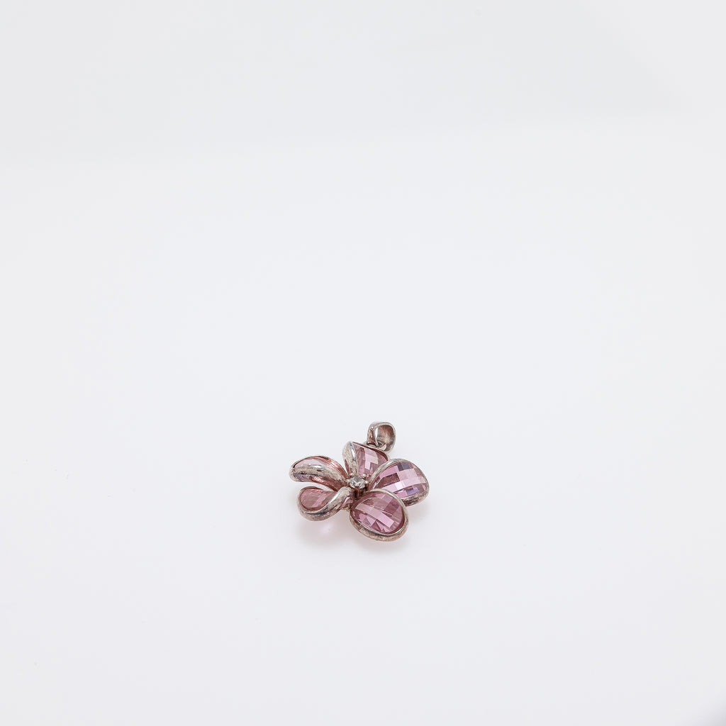 Pink Crystal Plumeria Pendant