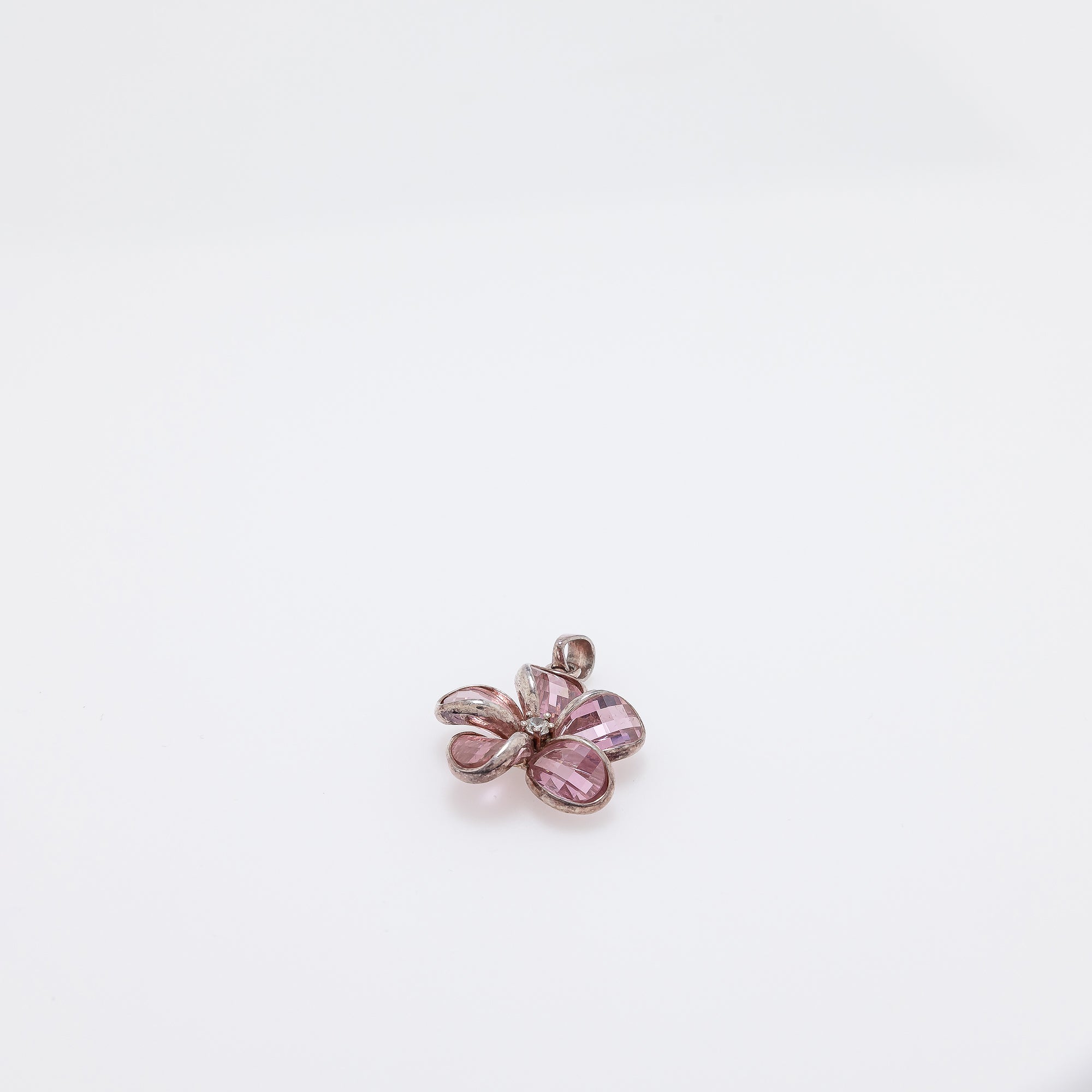 Pink Crystal Plumeria Pendant