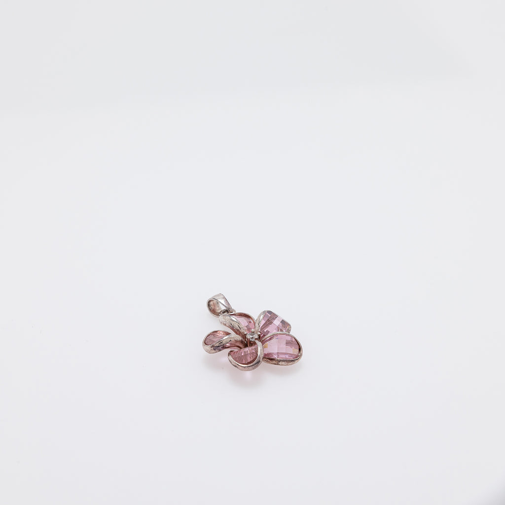 Pink Crystal Plumeria Pendant