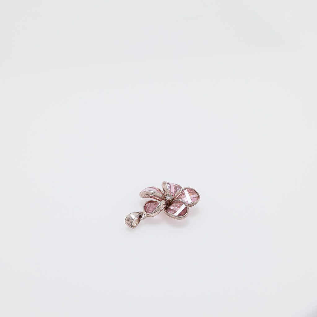 Pink Crystal Plumeria Pendant
