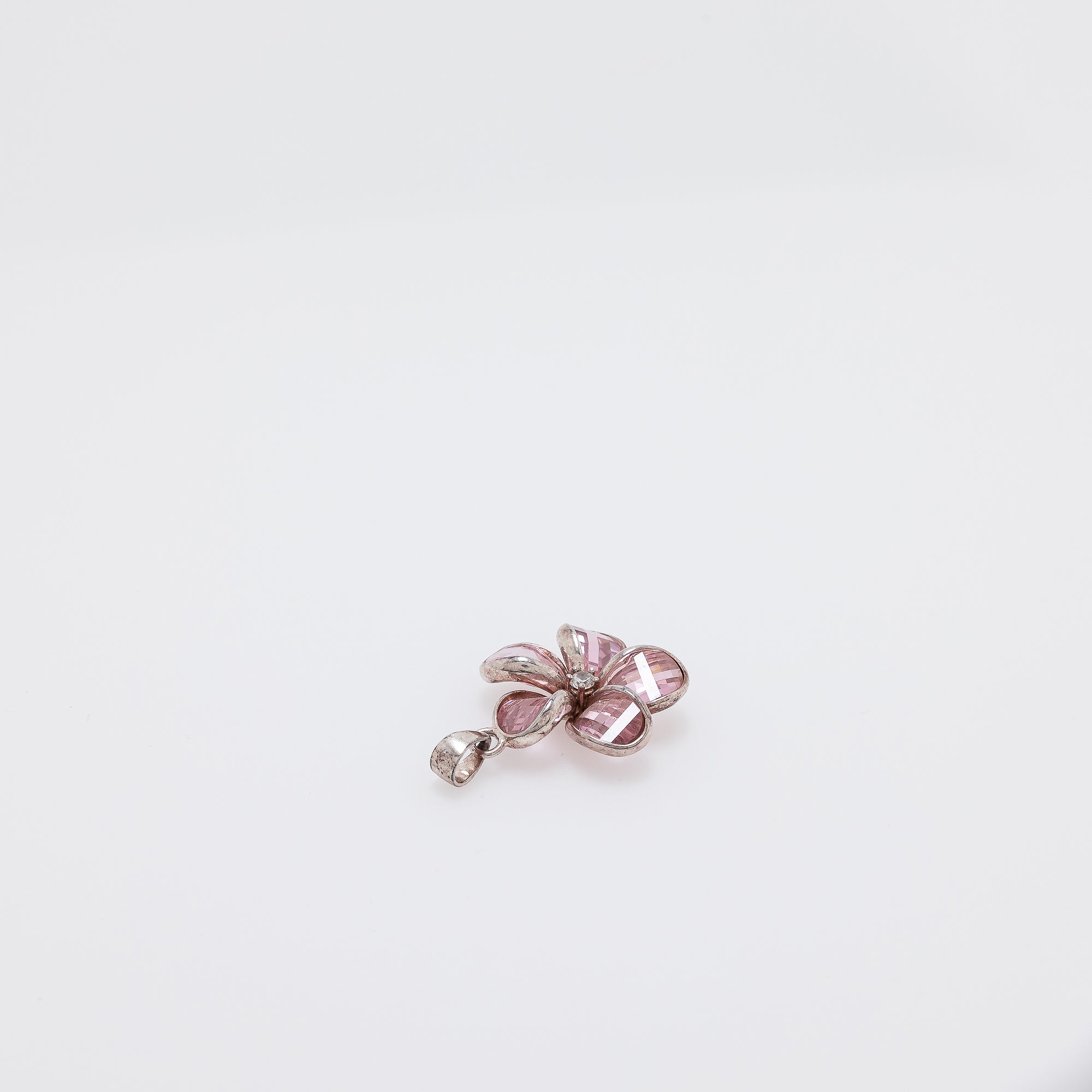 Pink Crystal Plumeria Pendant