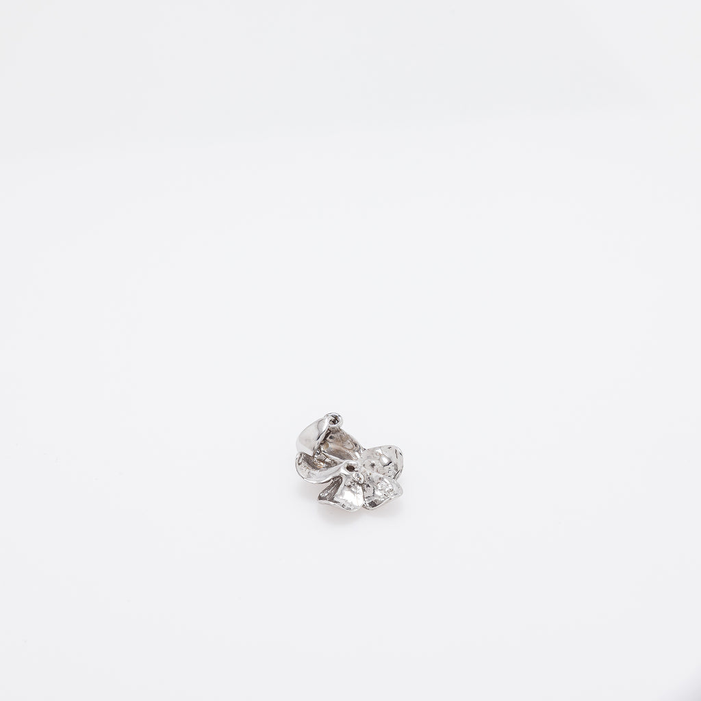 Pink Sapphire Plumeria Pendant in White Gold