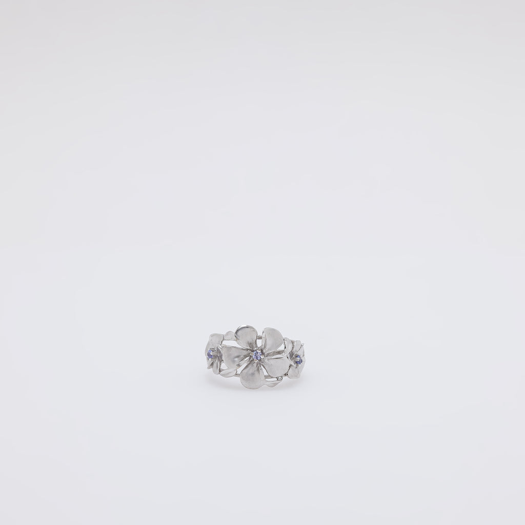 Triple Tanzanite Plumeria Ring [Size 7]