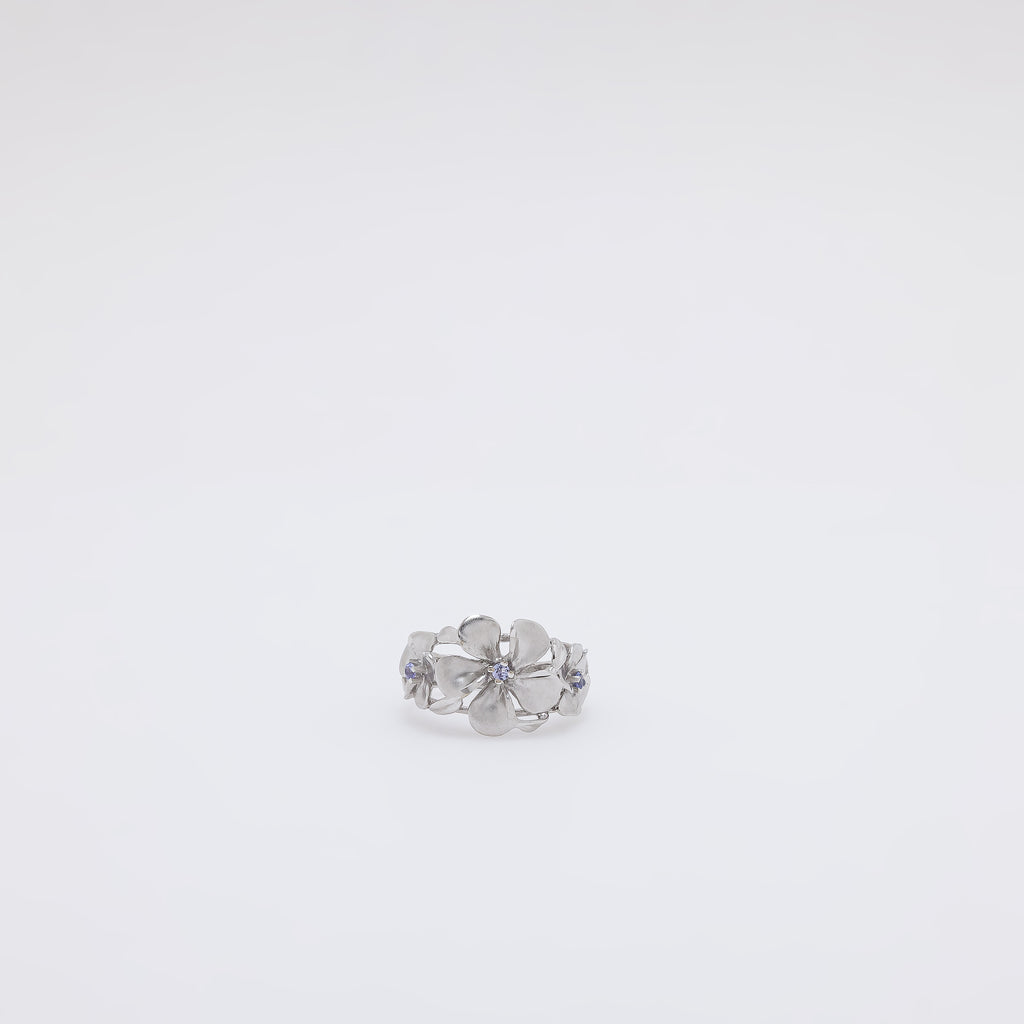 Triple Tanzanite Plumeria Ring [Size 7]