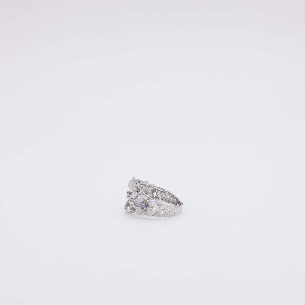 Triple Tanzanite Plumeria Ring [Size 7]