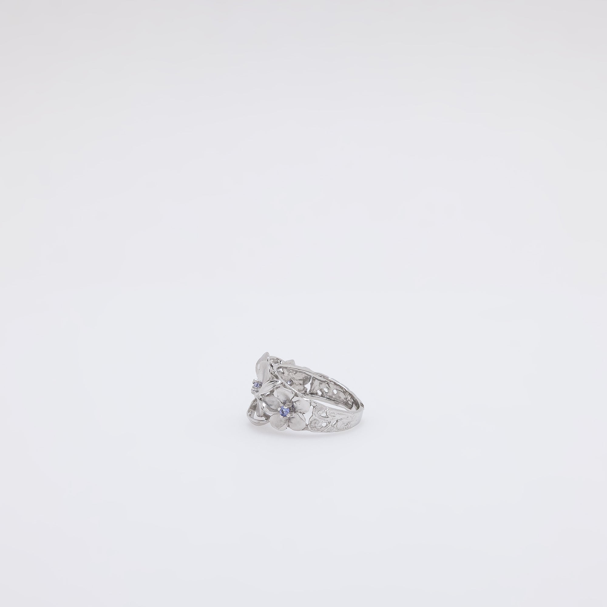 Triple Tanzanite Plumeria Ring [Size 7]