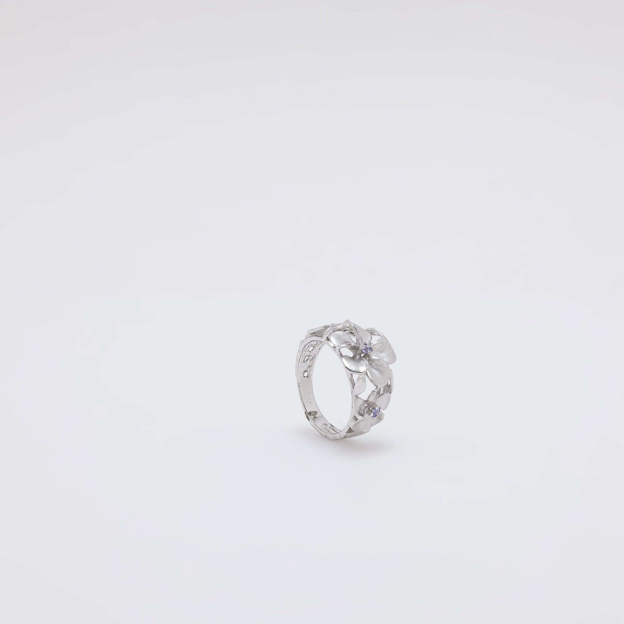 Triple Tanzanite Plumeria Ring [Size 7]