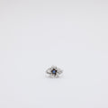 Single Sapphire Plumeria Ring [Size 6.75]