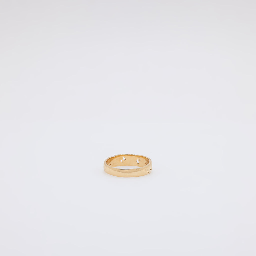 Single Plumeria + Scroll Cutout Design Ring [Size 10]