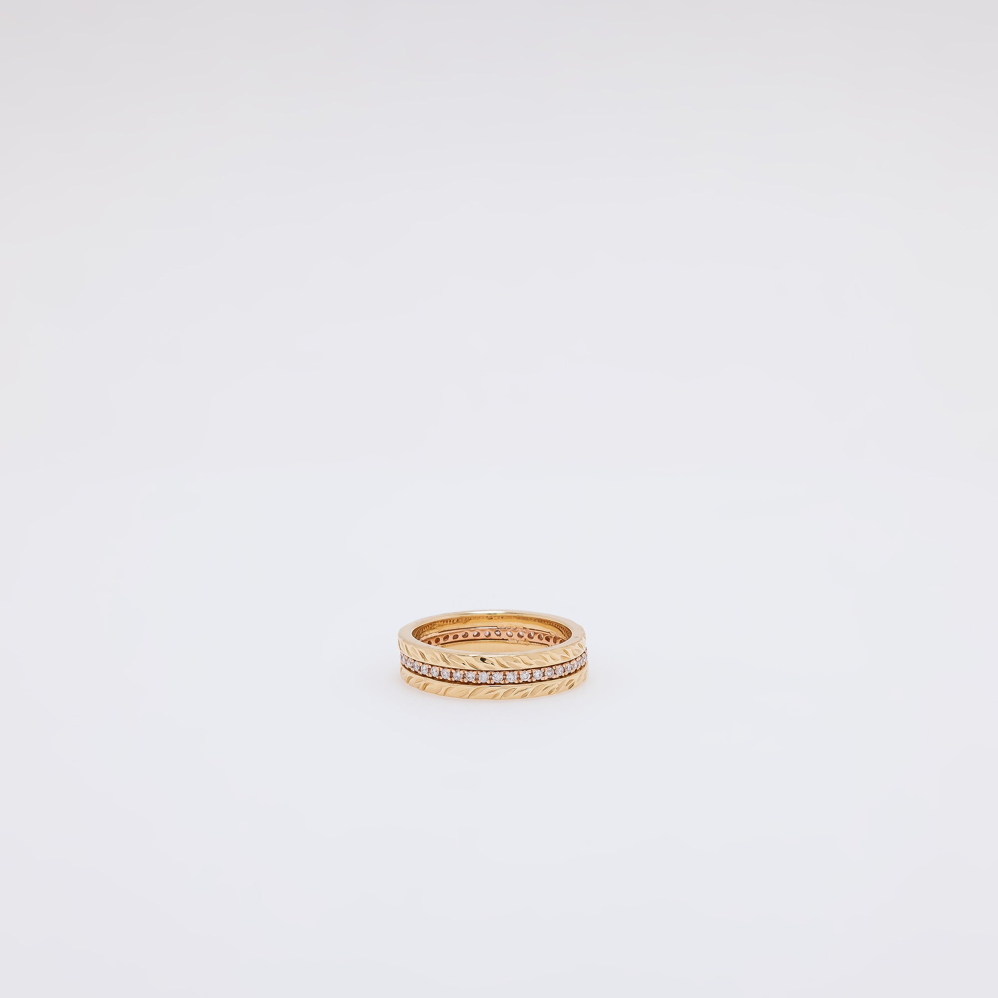 Diamond Maile Leaf Eternity Band [Size 8.5]