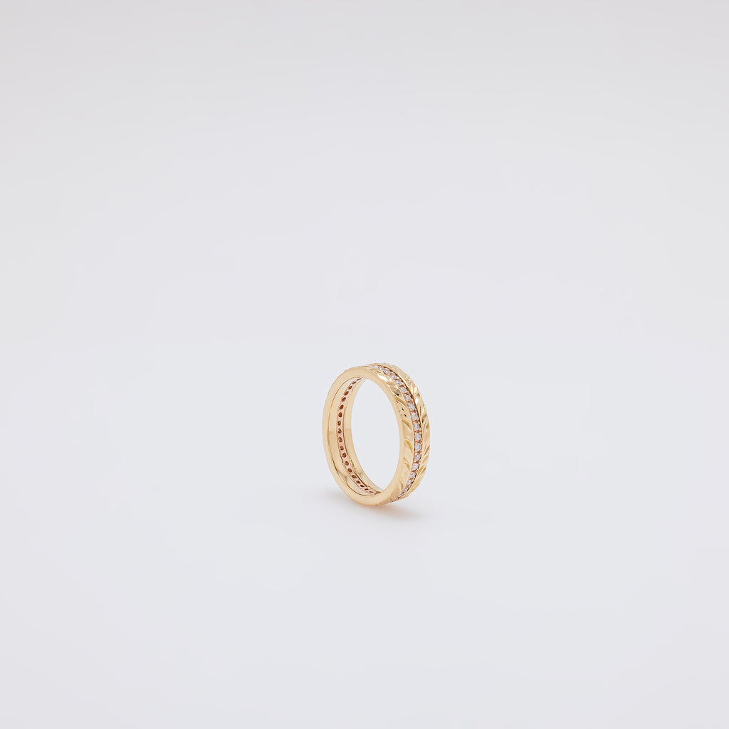 Diamond Maile Leaf Eternity Band [Size 8.5]