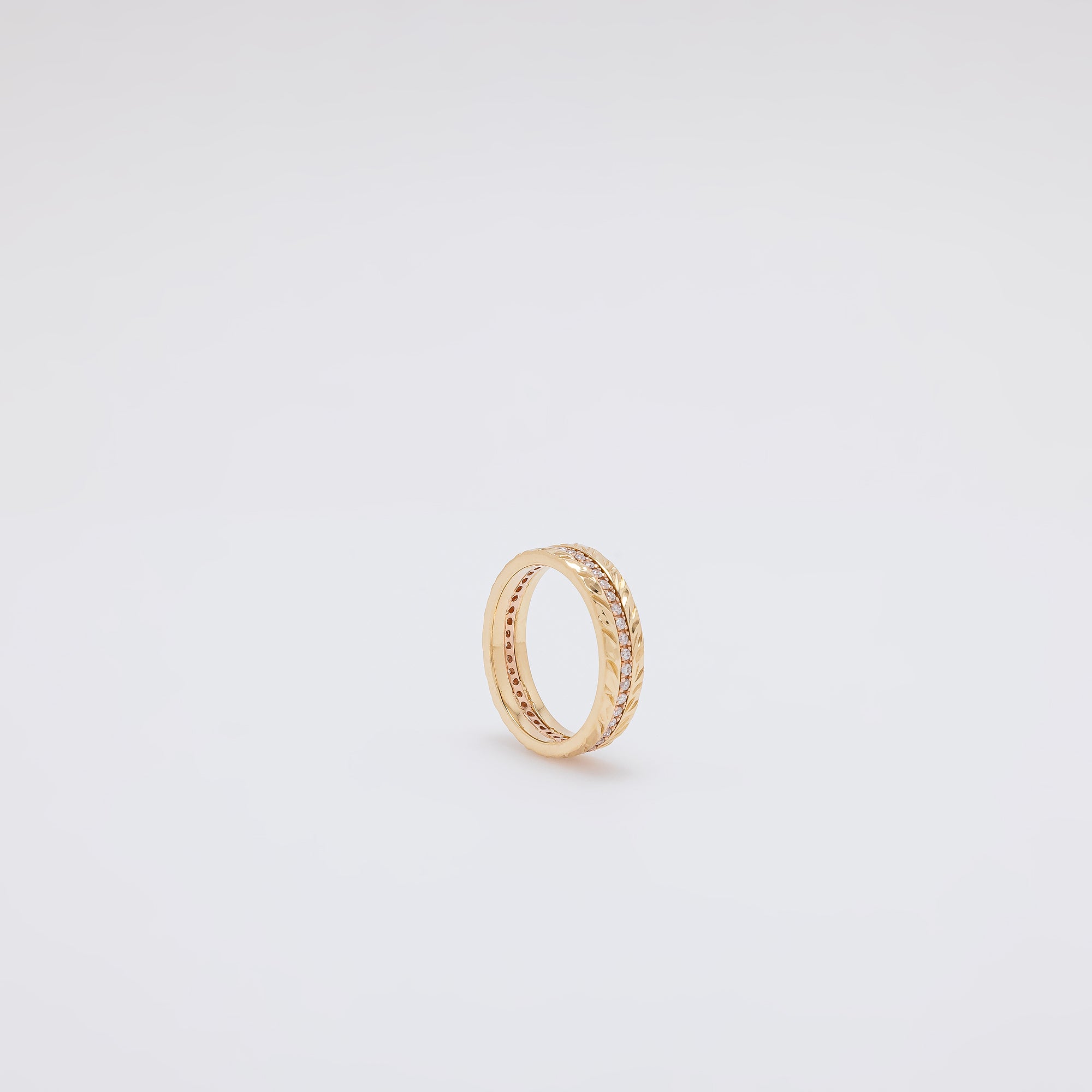 Diamond Maile Leaf Eternity Band [Size 8.5]