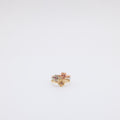 Pink Sapphire Triple Plumeria Ring in Tricolor Gold [Size 6.5]