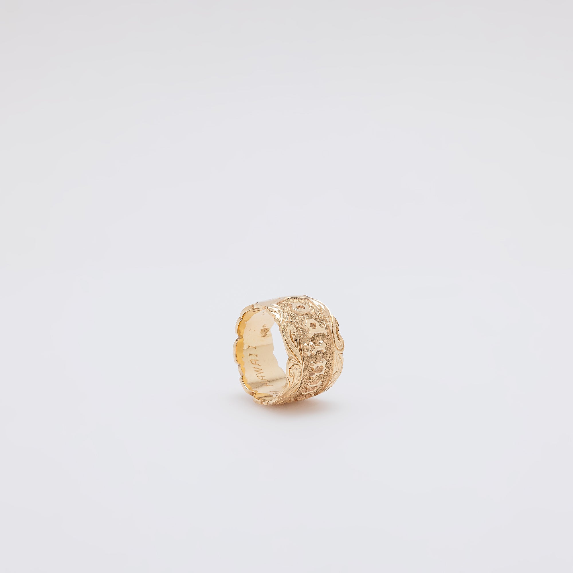 Chunky Carved KUUIPO with Three Engraved Plumerias [Size 8]