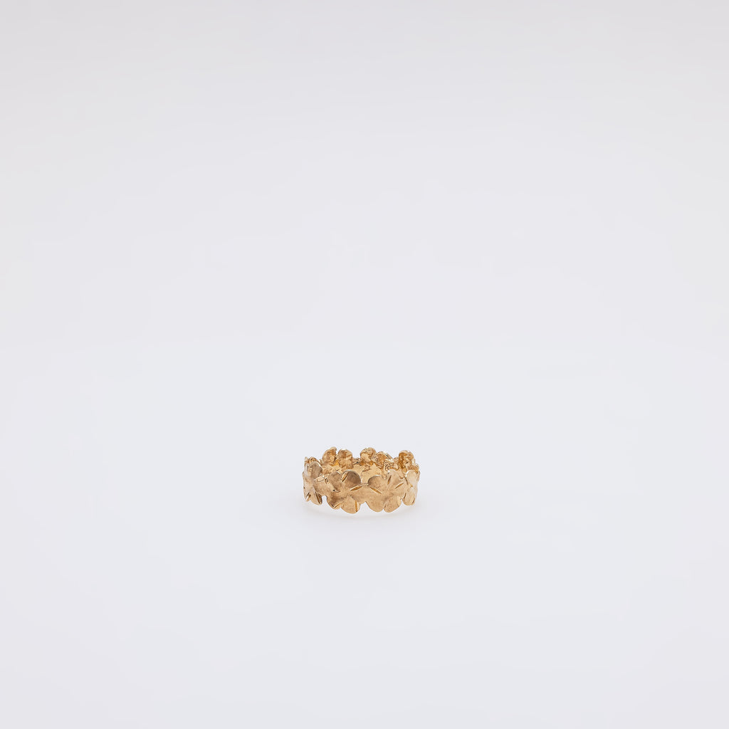 360 Matte Plumeria Ring with Diamond Cut Edges [Size 5]