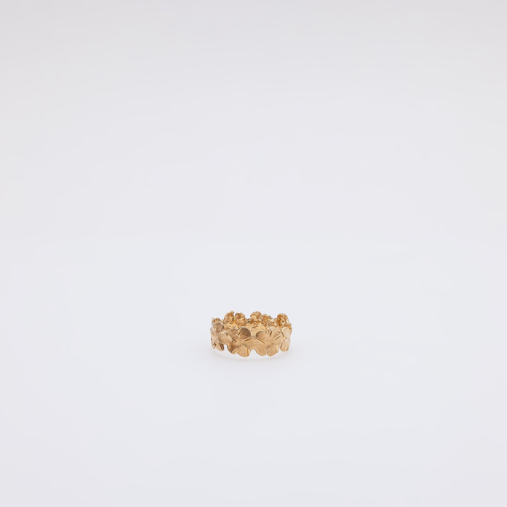 360 Matte Plumeria Ring with Diamond Cut Edges [Size 5]