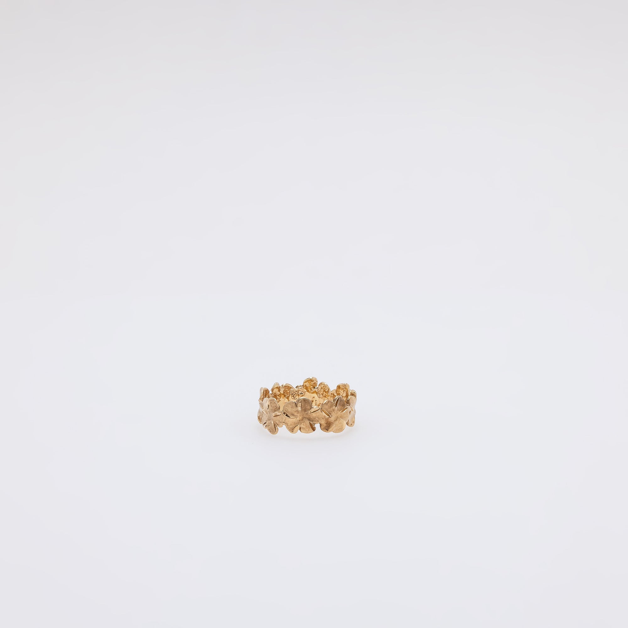 360 Matte Plumeria Ring with Diamond Cut Edges [Size 5]