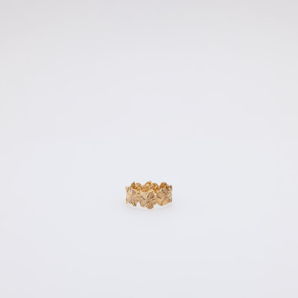 360 Matte Plumeria Ring with Diamond Cut Edges [Size 5]
