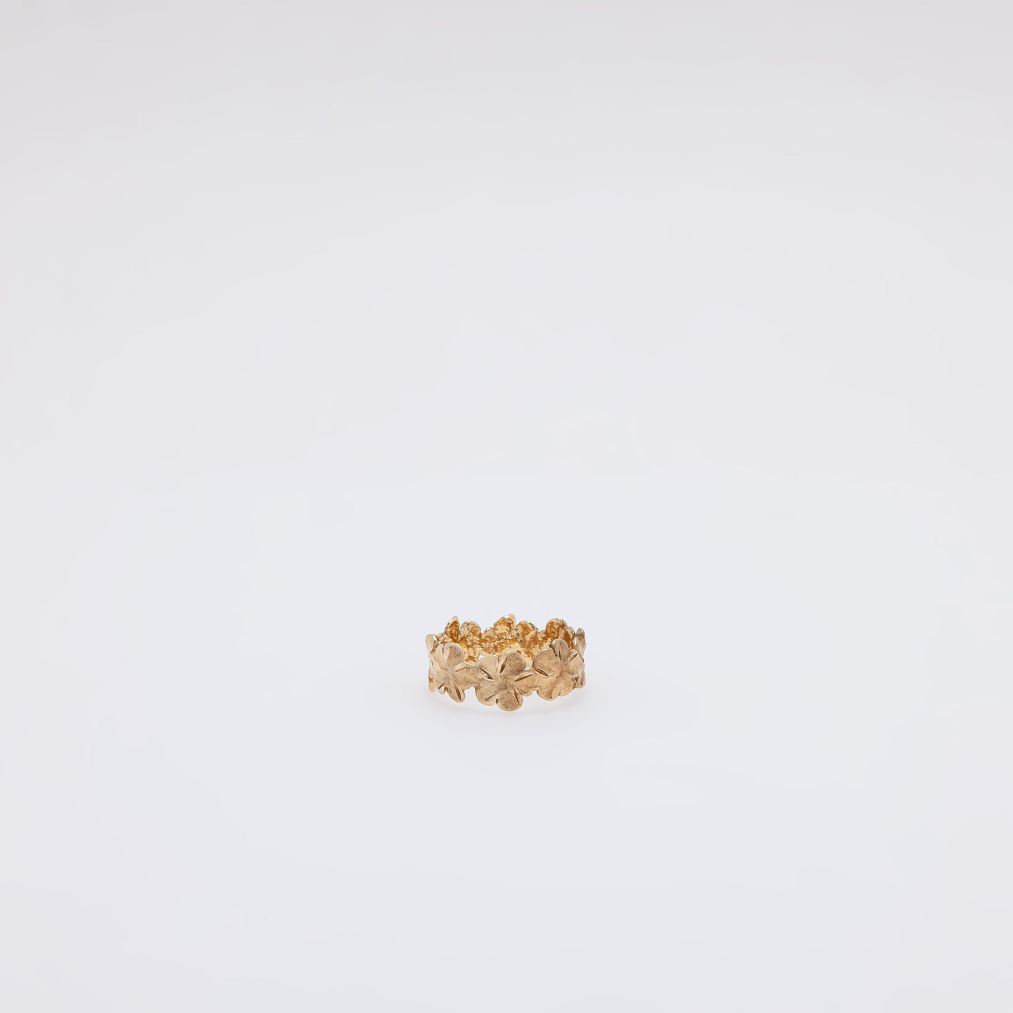 360 Matte Plumeria Ring with Diamond Cut Edges [Size 5]
