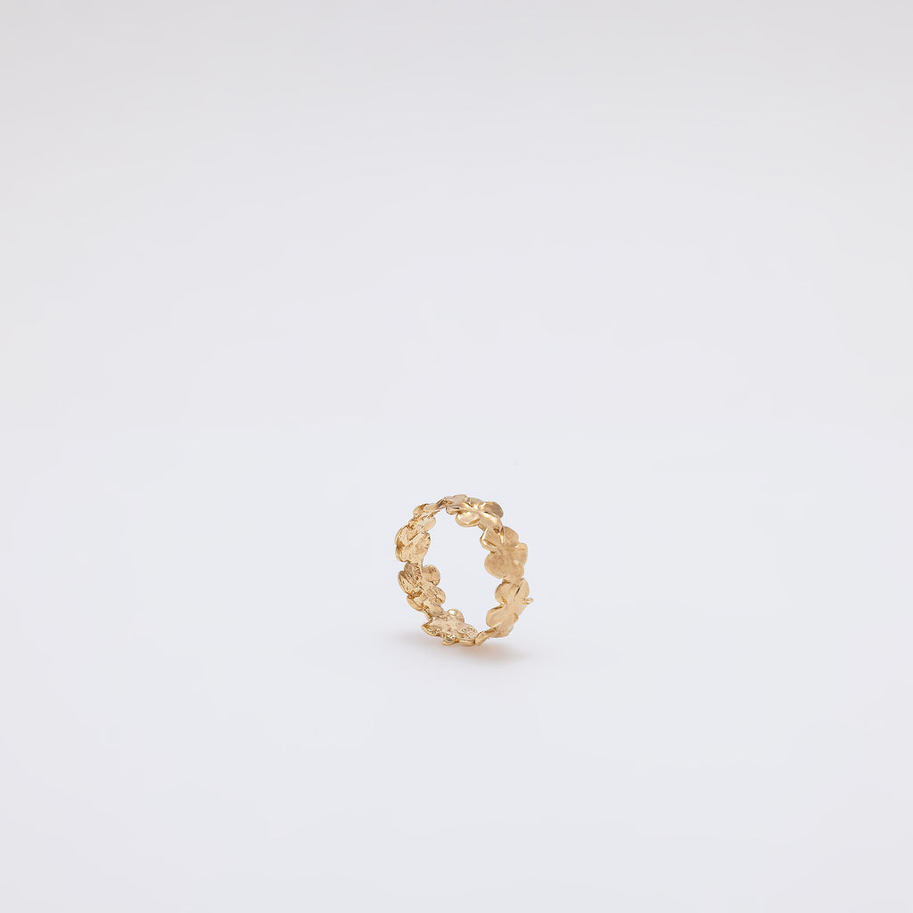 360 Matte Plumeria Ring with Diamond Cut Edges [Size 5]