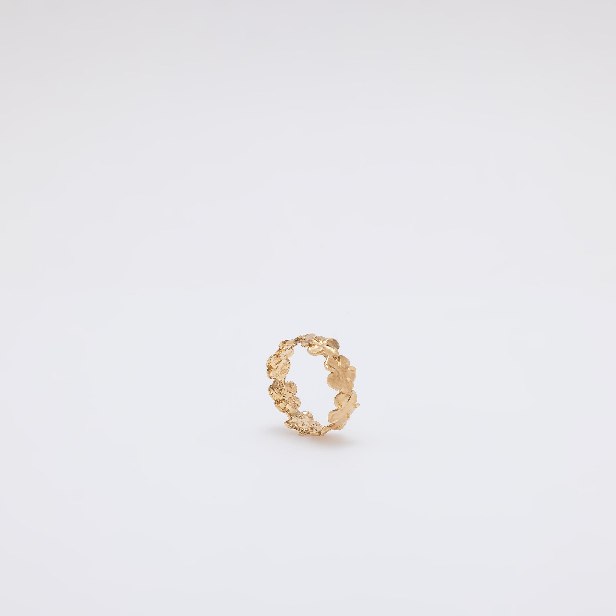 360 Matte Plumeria Ring with Diamond Cut Edges [Size 5]
