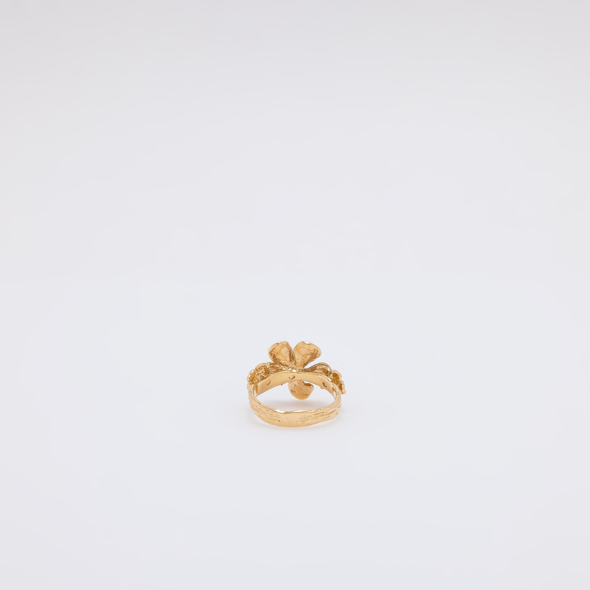 Triple Peridot Plumeria Ring [Size 5]