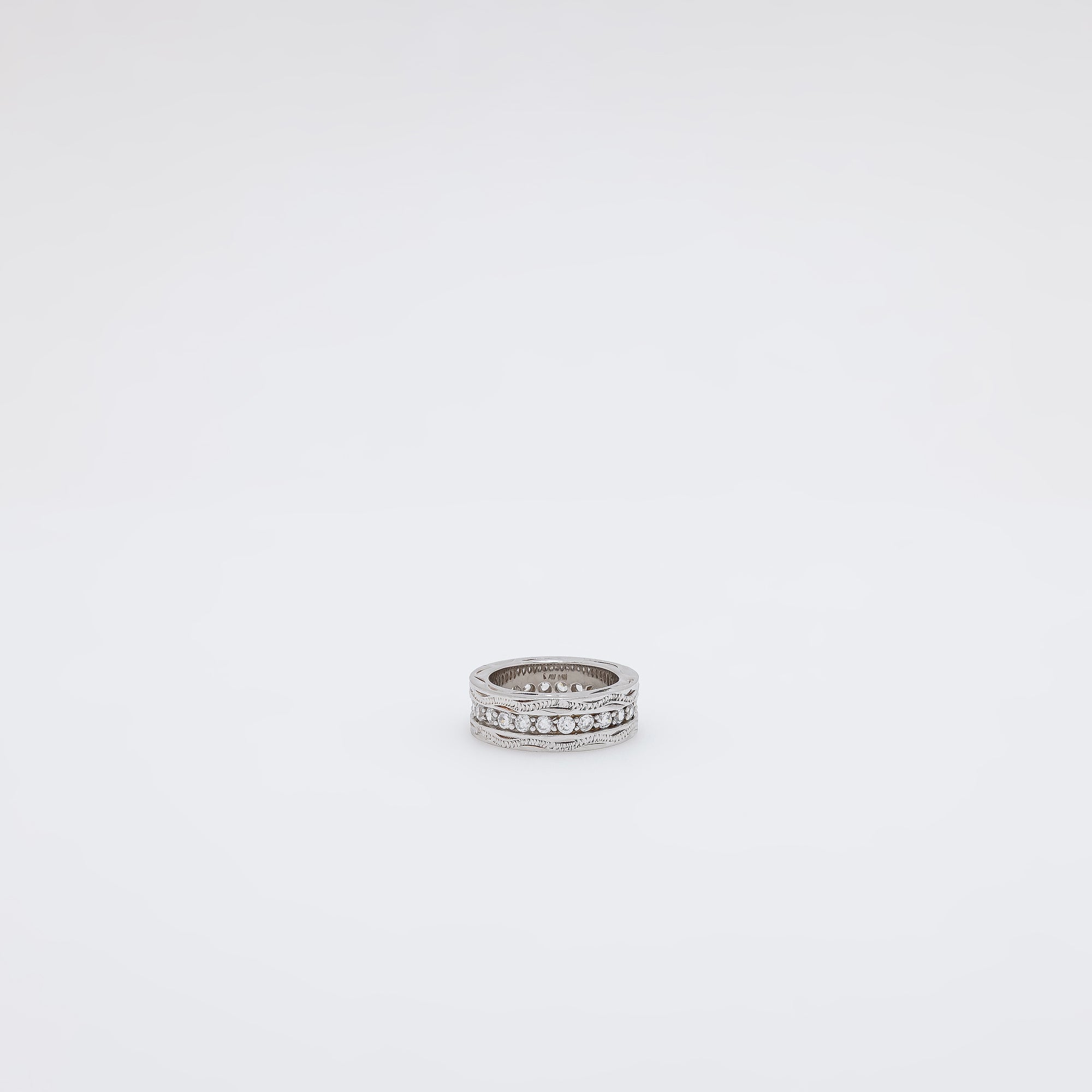 Scroll CZ Band Ring [Size 3]
