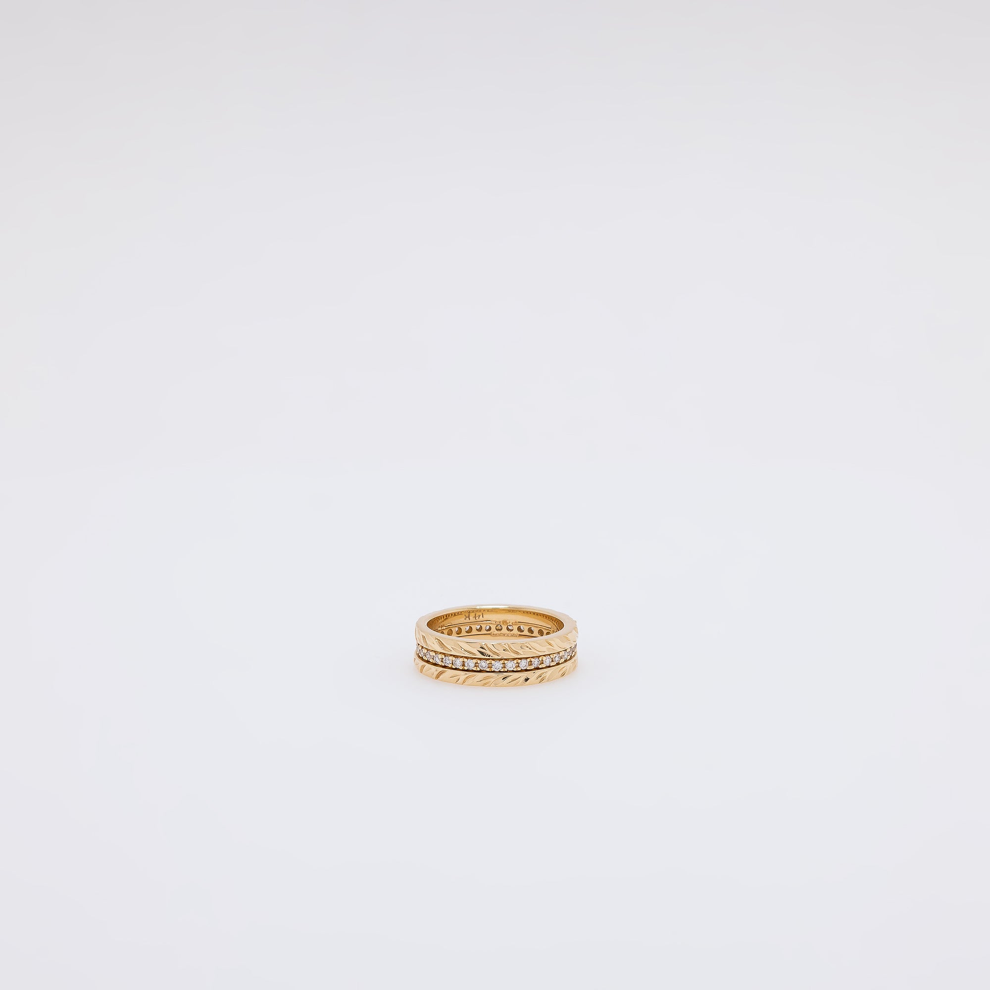 Diamond Maile Leaf Eternity Band [Size 5.5]