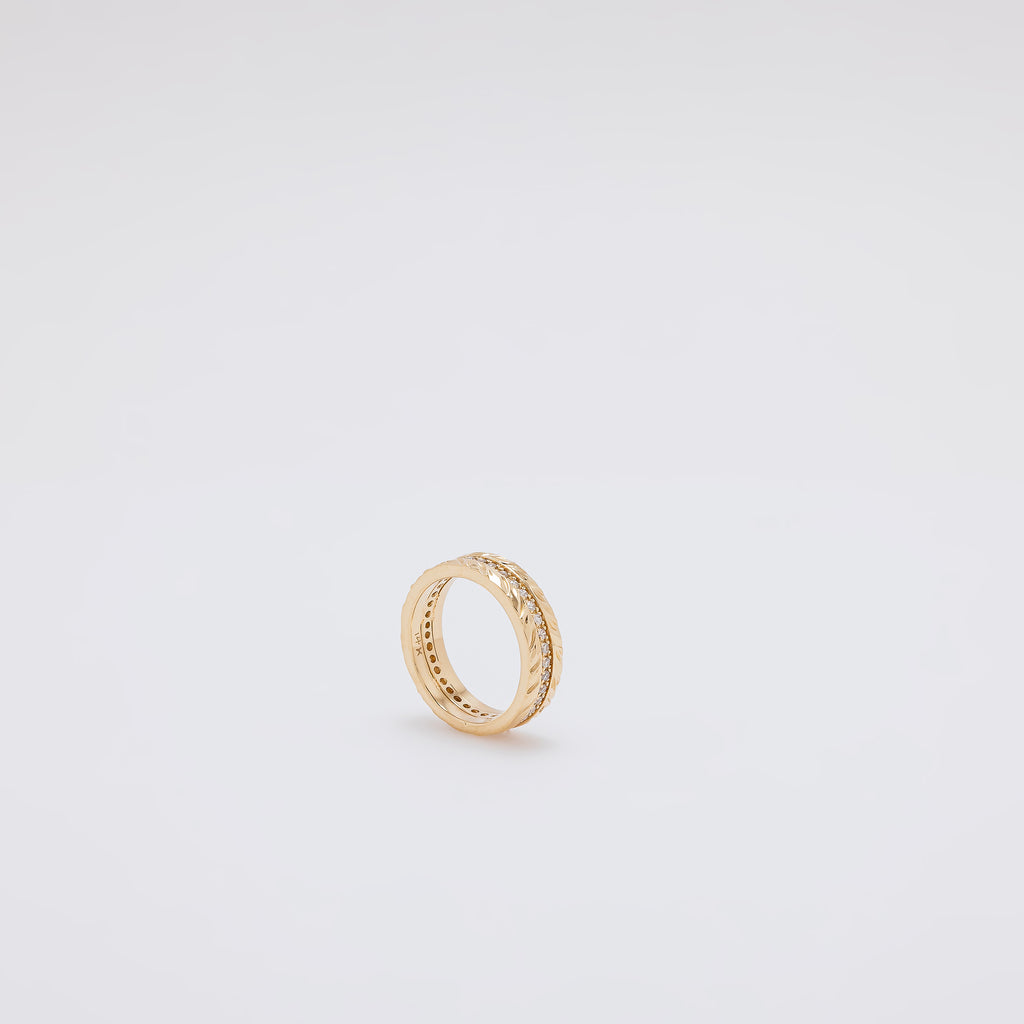 Diamond Maile Leaf Eternity Band [Size 5.5]