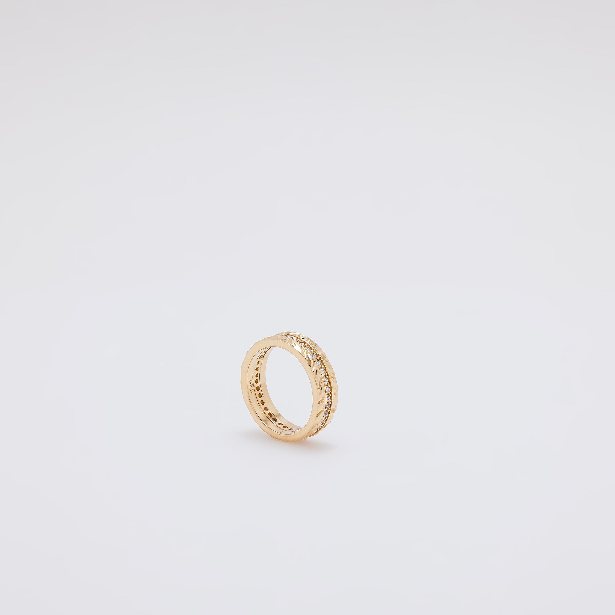 Diamond Maile Leaf Eternity Band [Size 5.5]