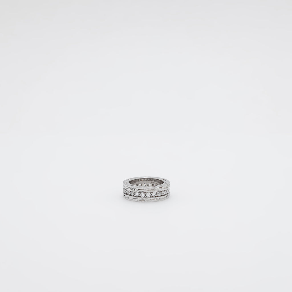 Scroll CZ Band Ring [Size 3]