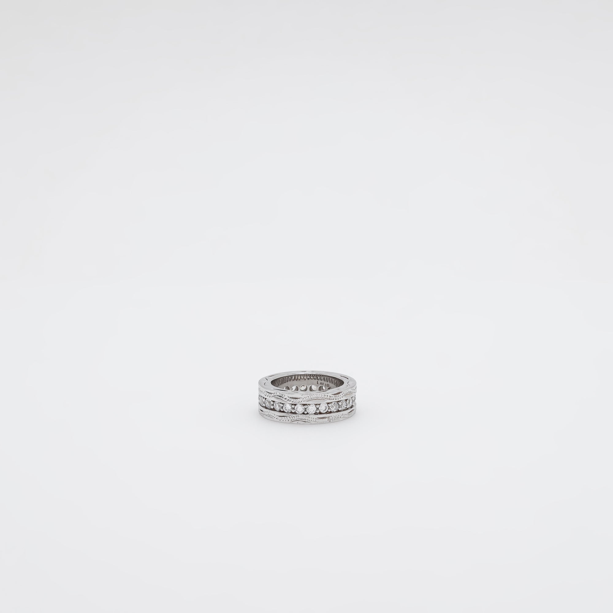 Scroll CZ Band Ring [Size 3]