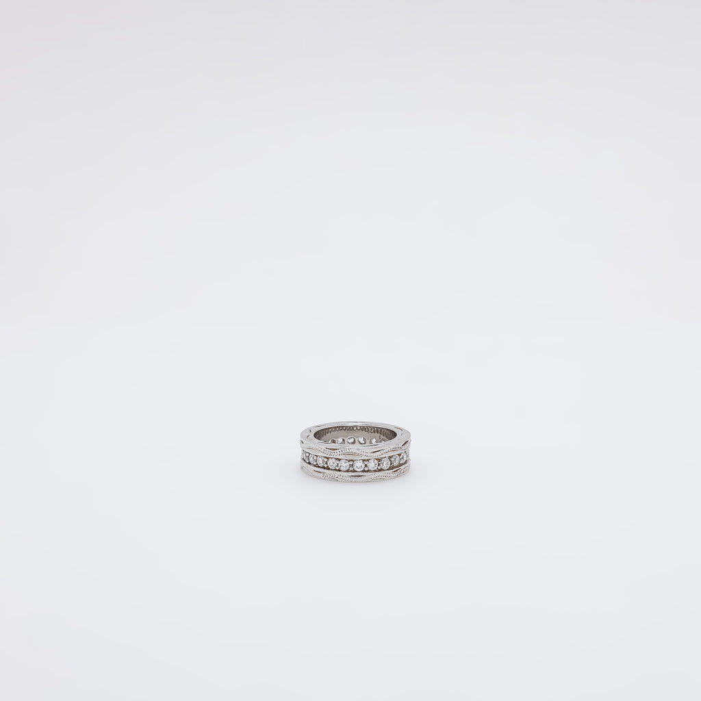 Scroll CZ Band Ring [Size 3]