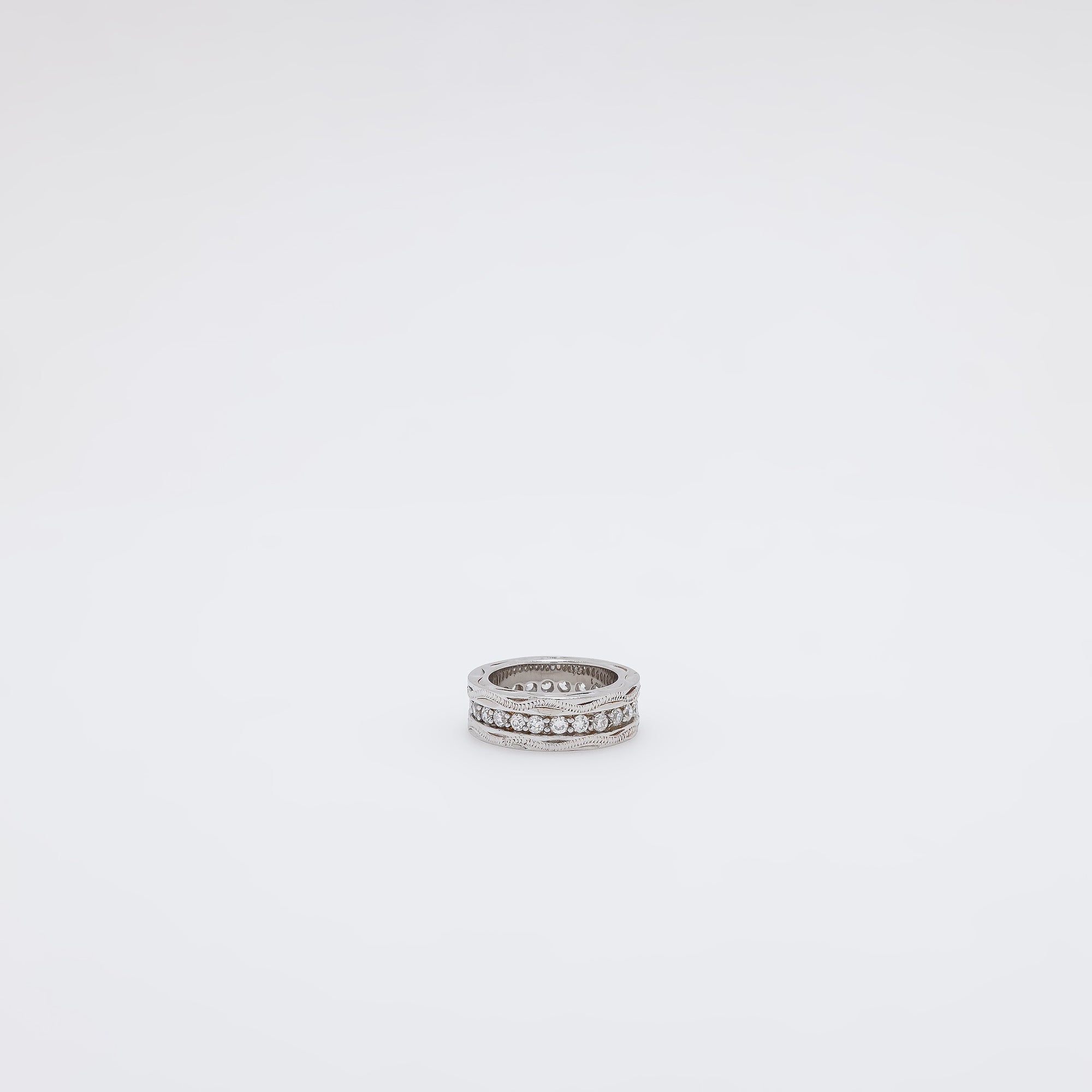 Scroll CZ Band Ring [Size 3]