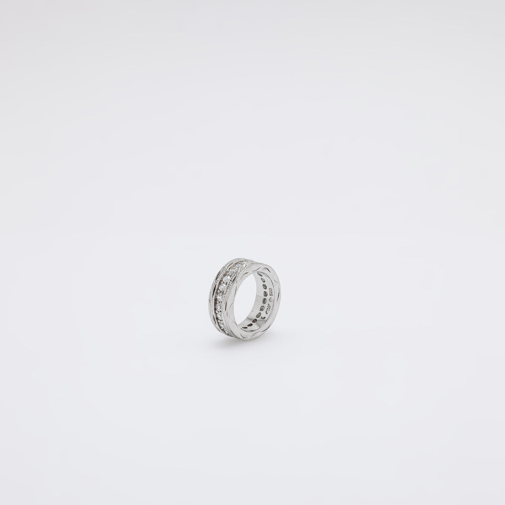 Scroll CZ Band Ring [Size 3]