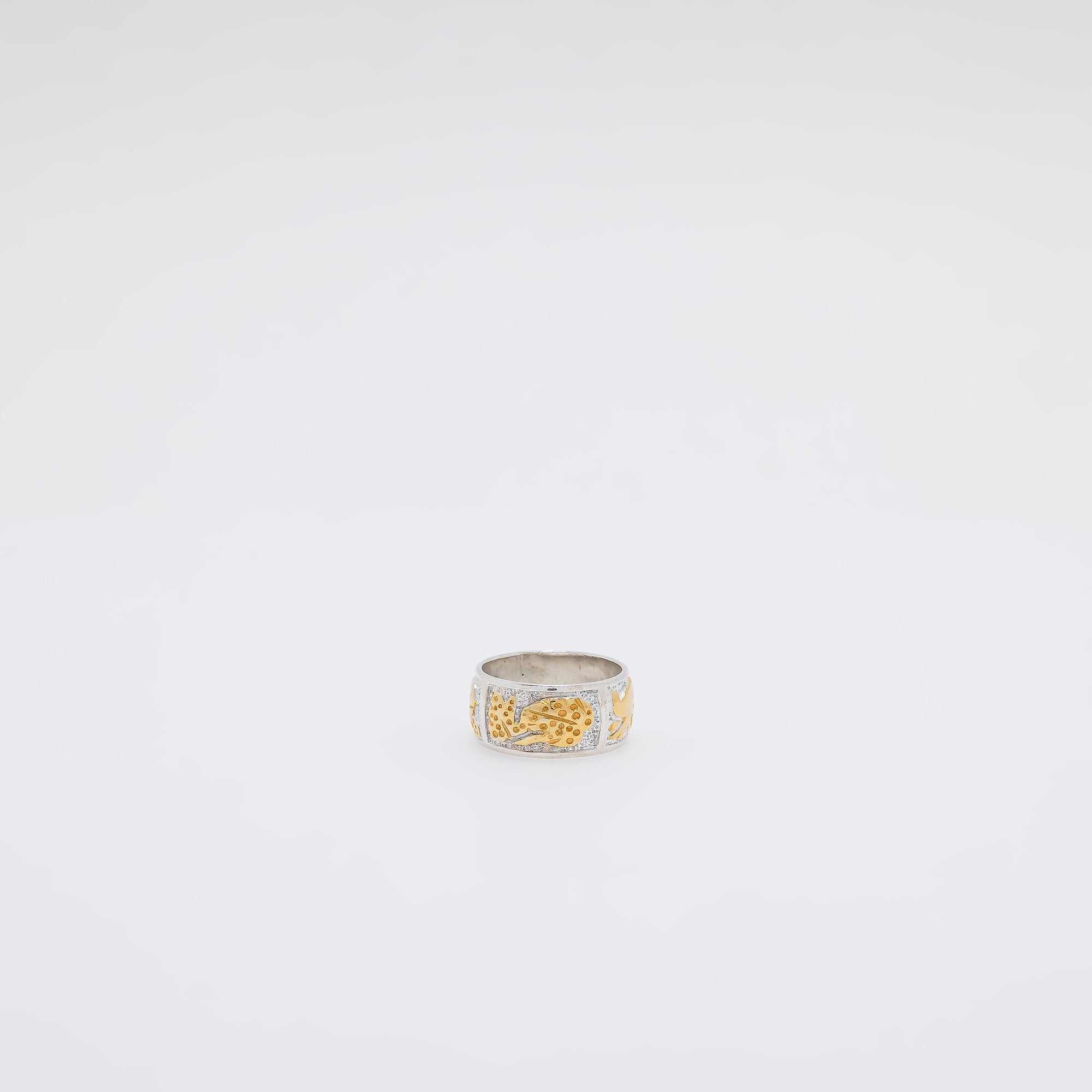 Bird of Paradise + Monstera + Plumeria + Hibiscus Engraved Ring [Size 4]