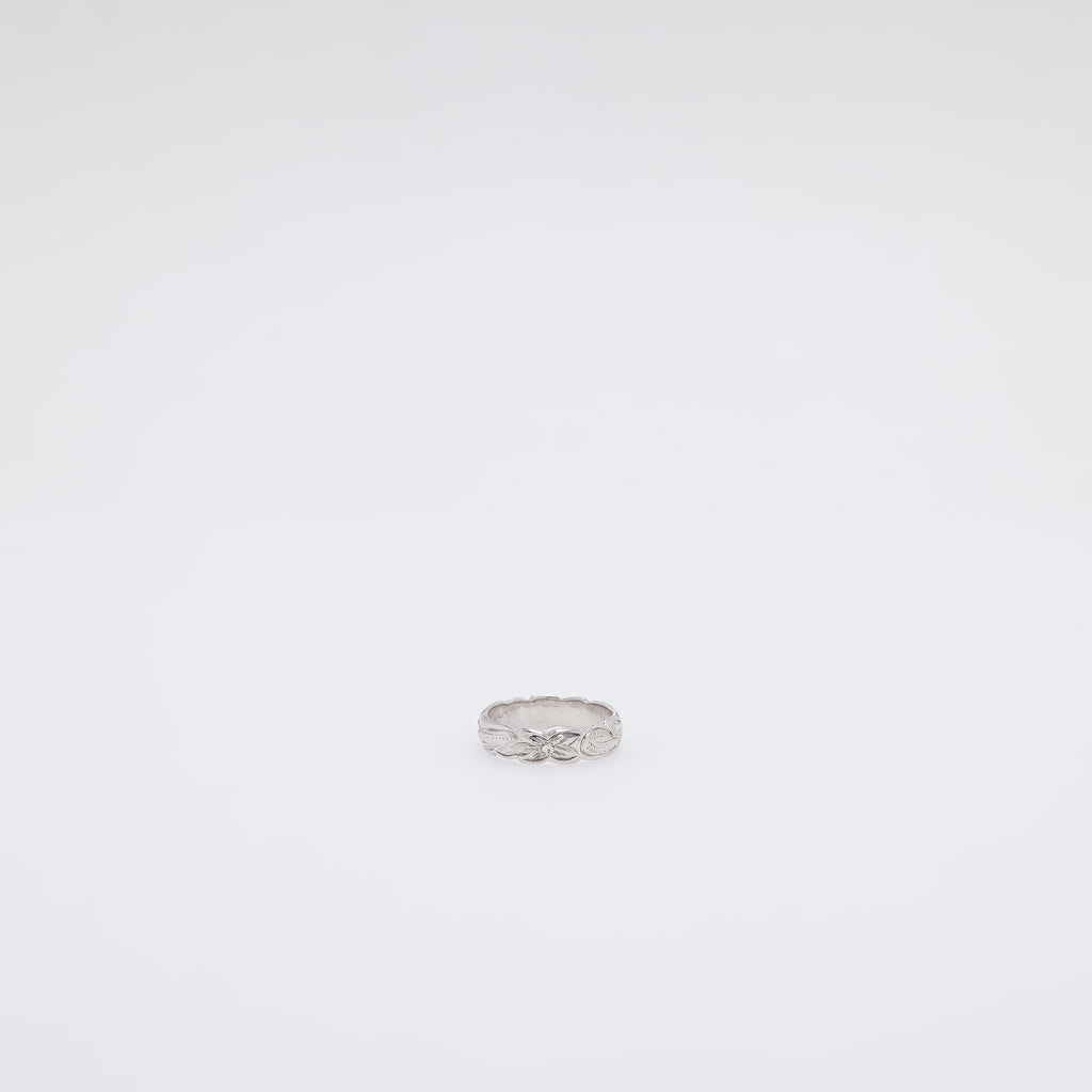 Double Plumeria + Scroll Ring [Size 2 + 5.75]