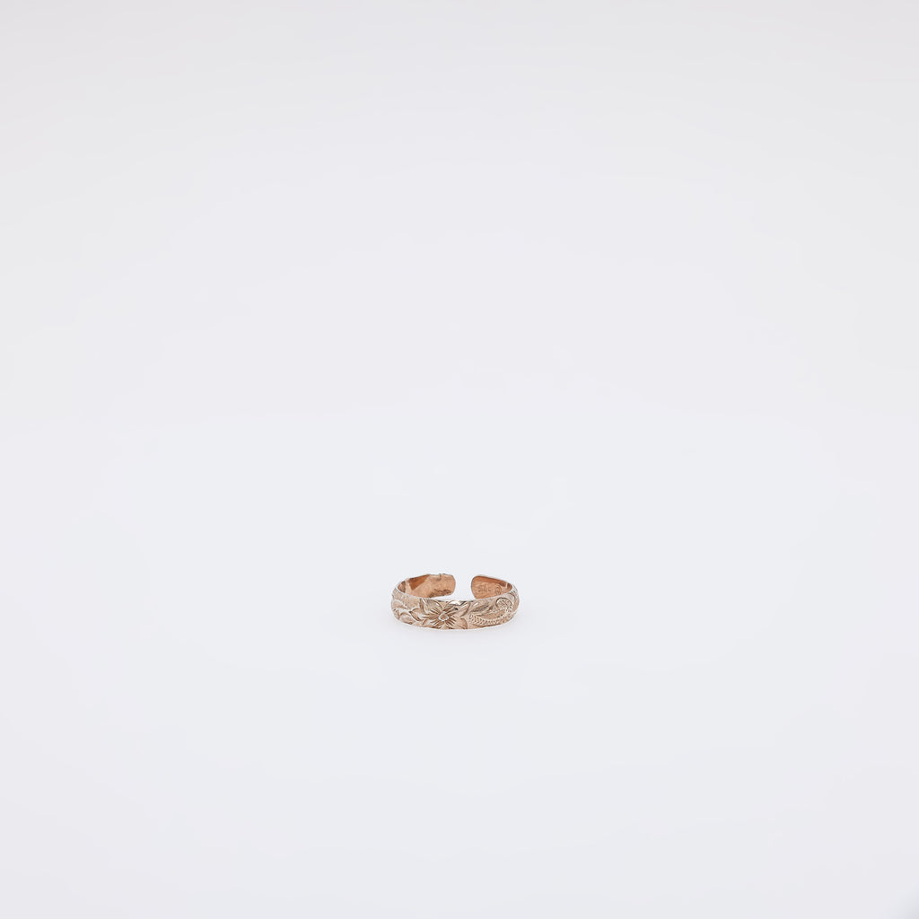 Single Plumeria Hawaiian Heirloom Toe Ring - Band Style