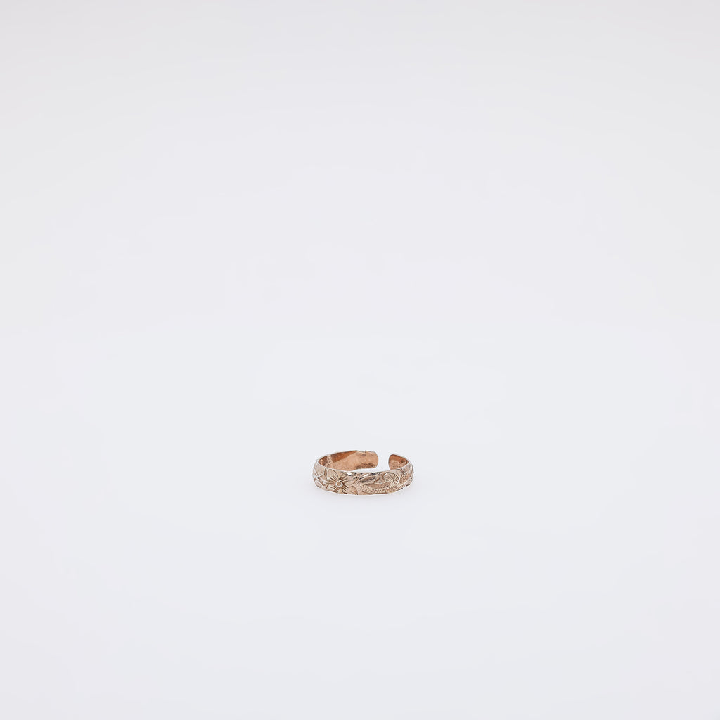 Single Plumeria Hawaiian Heirloom Toe Ring - Band Style