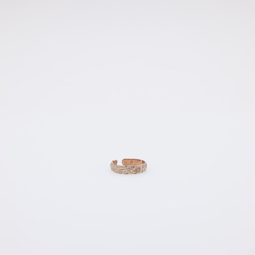 Single Plumeria Hawaiian Heirloom Toe Ring - Band Style