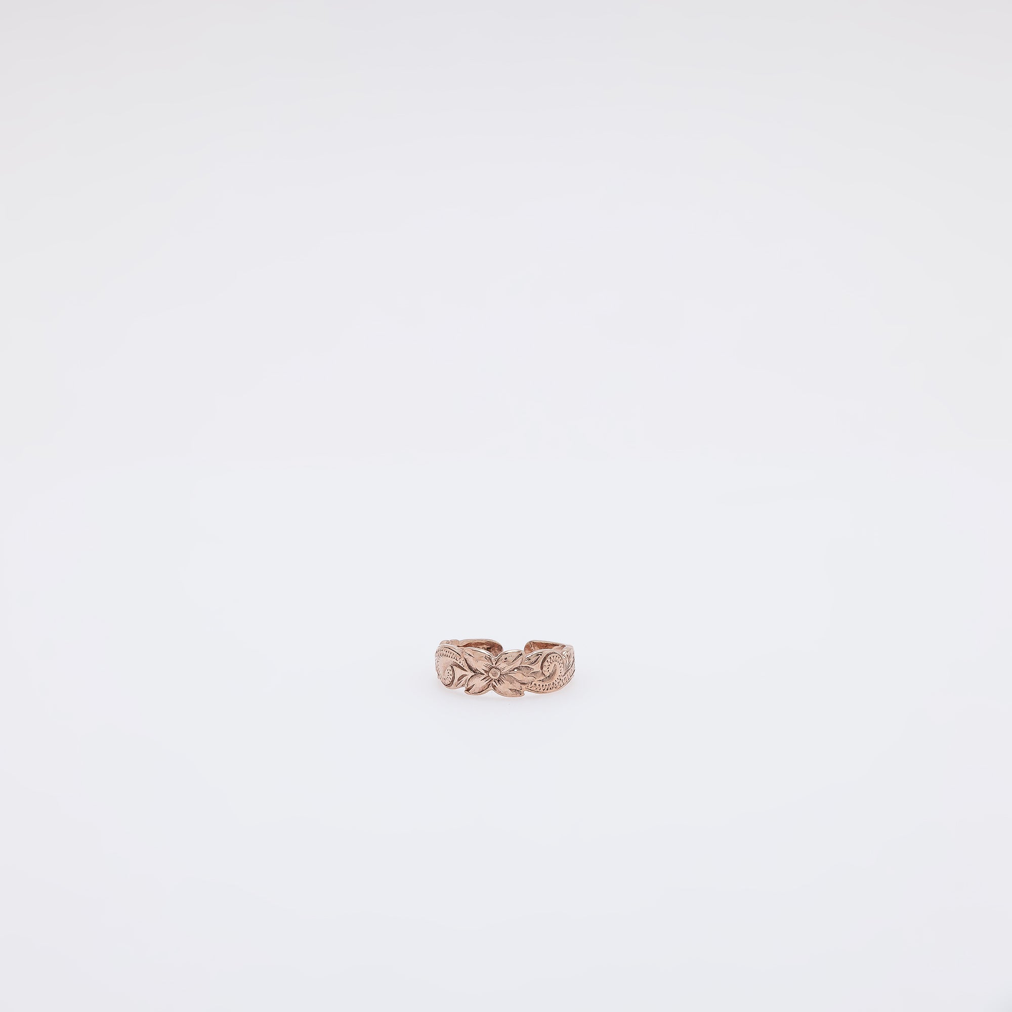 Single Plumeria Hawaiian Heirloom Toe Ring - Outline Cutout Style