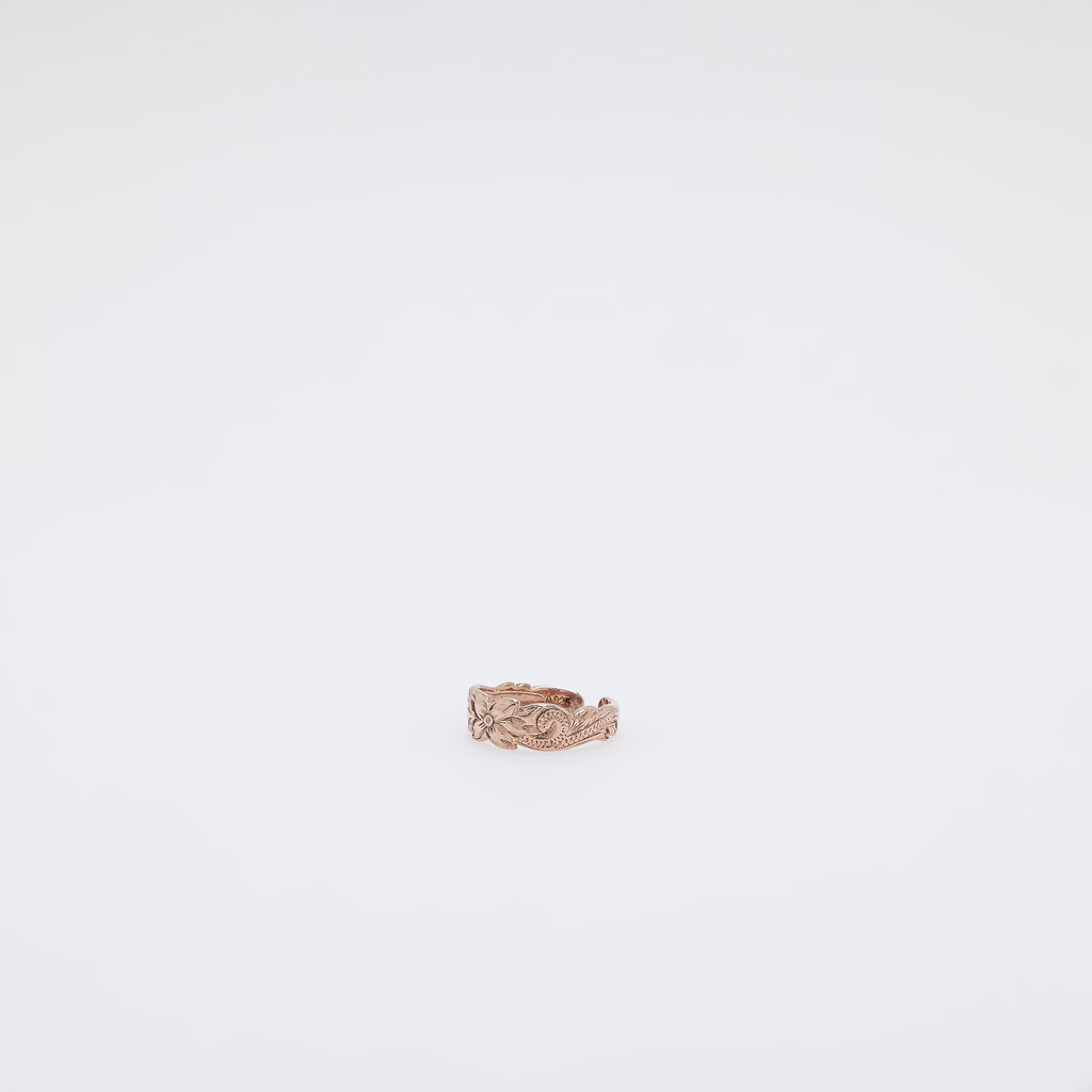 Single Plumeria Hawaiian Heirloom Toe Ring - Outline Cutout Style