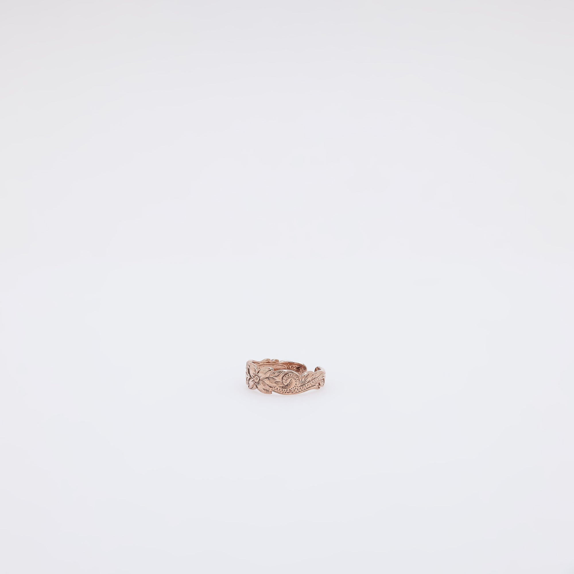 Single Plumeria Hawaiian Heirloom Toe Ring - Outline Cutout Style