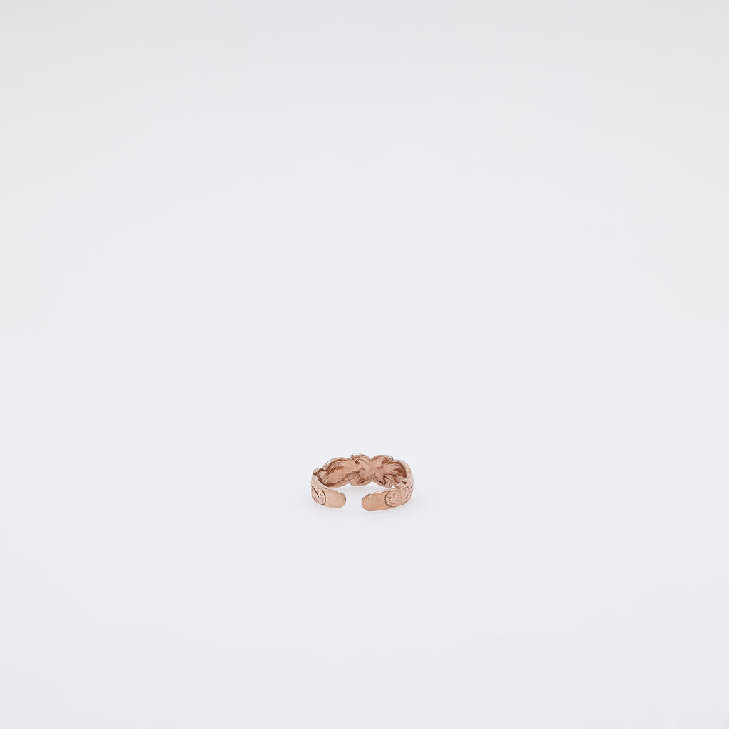 Single Plumeria Hawaiian Heirloom Toe Ring - Outline Cutout Style