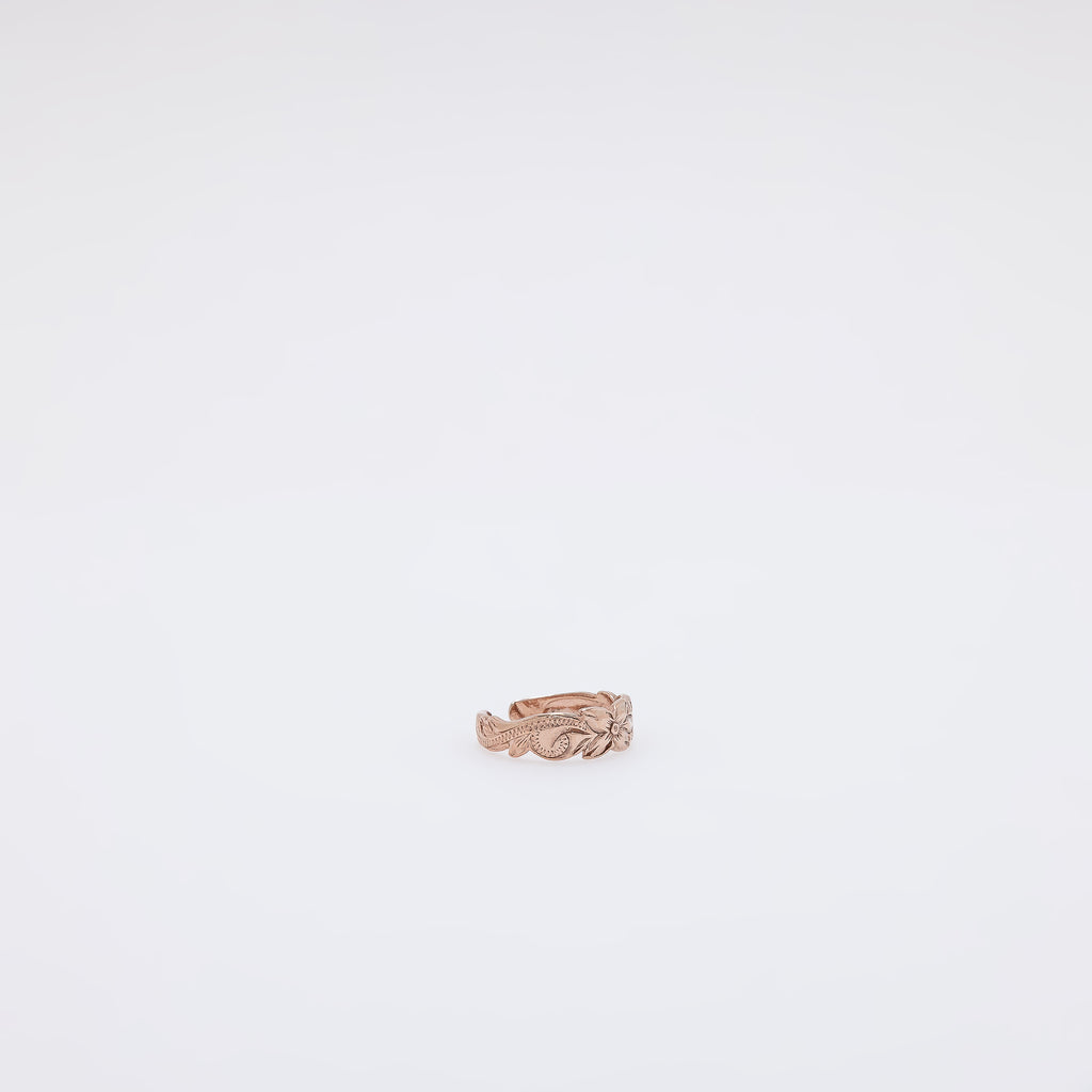 Single Plumeria Hawaiian Heirloom Toe Ring - Outline Cutout Style