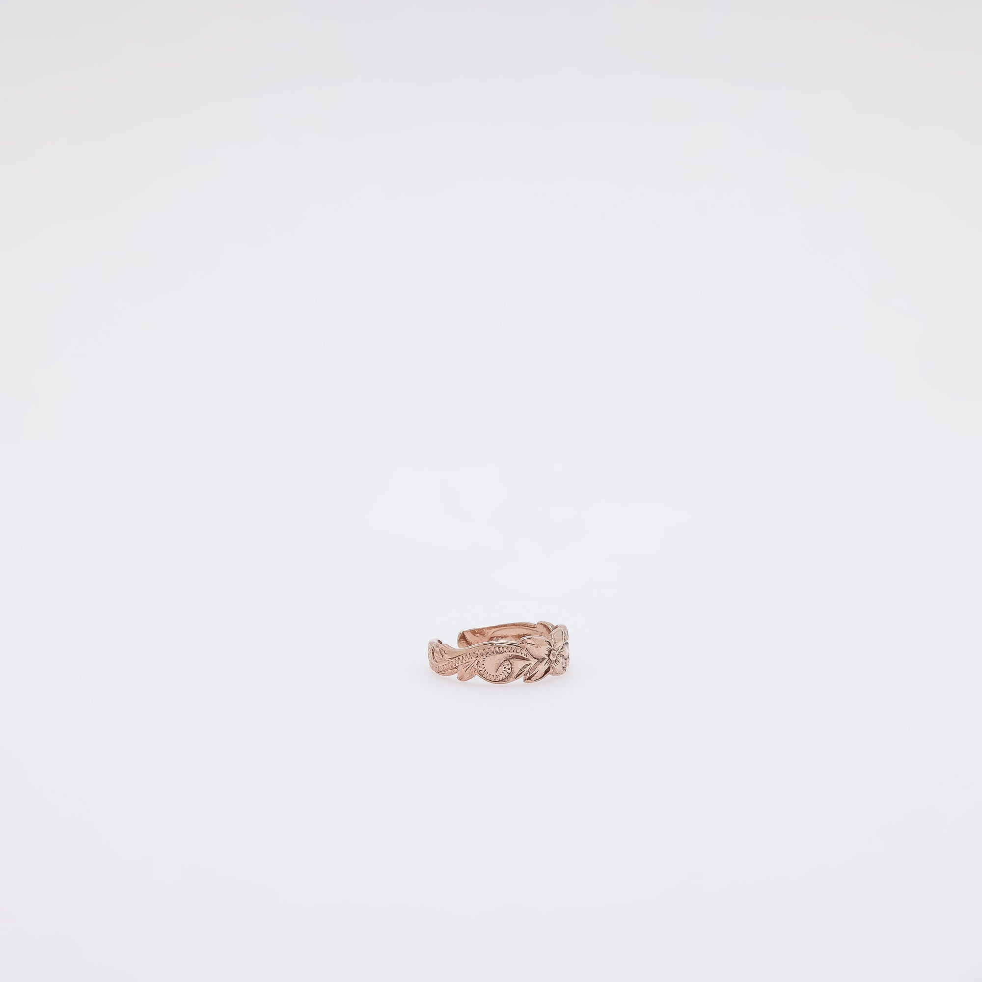 Single Plumeria Hawaiian Heirloom Toe Ring - Outline Cutout Style