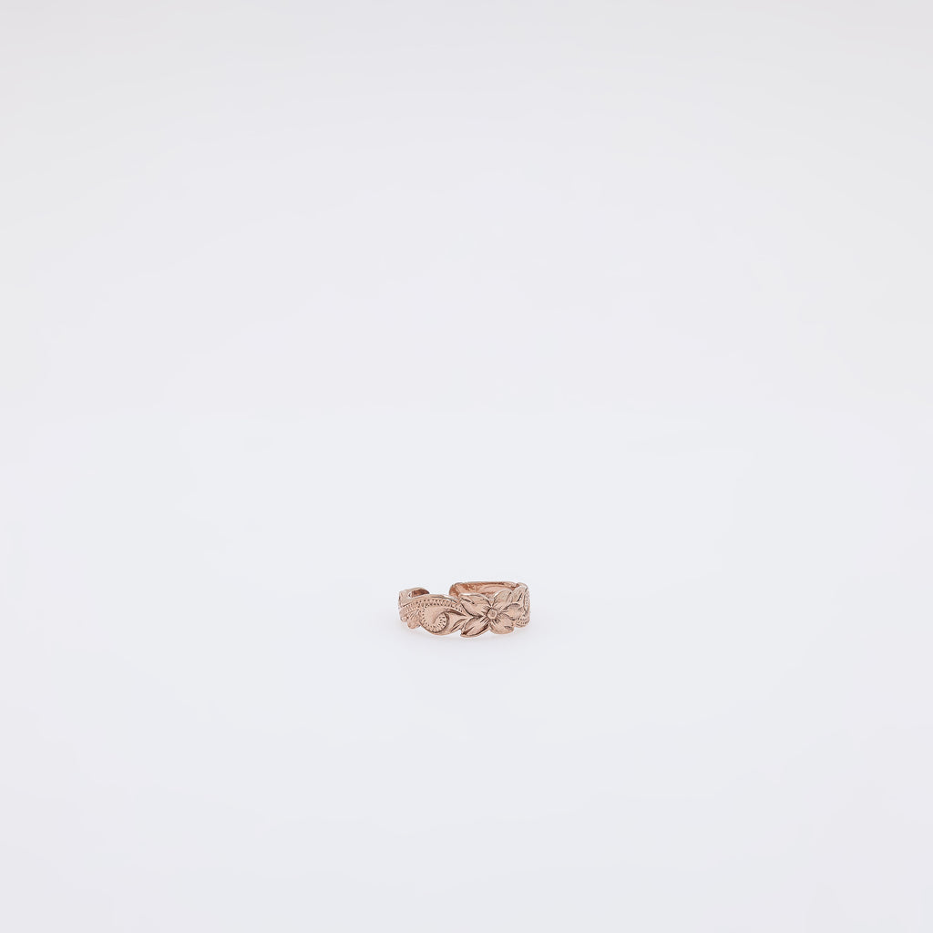 Single Plumeria Hawaiian Heirloom Toe Ring - Outline Cutout Style