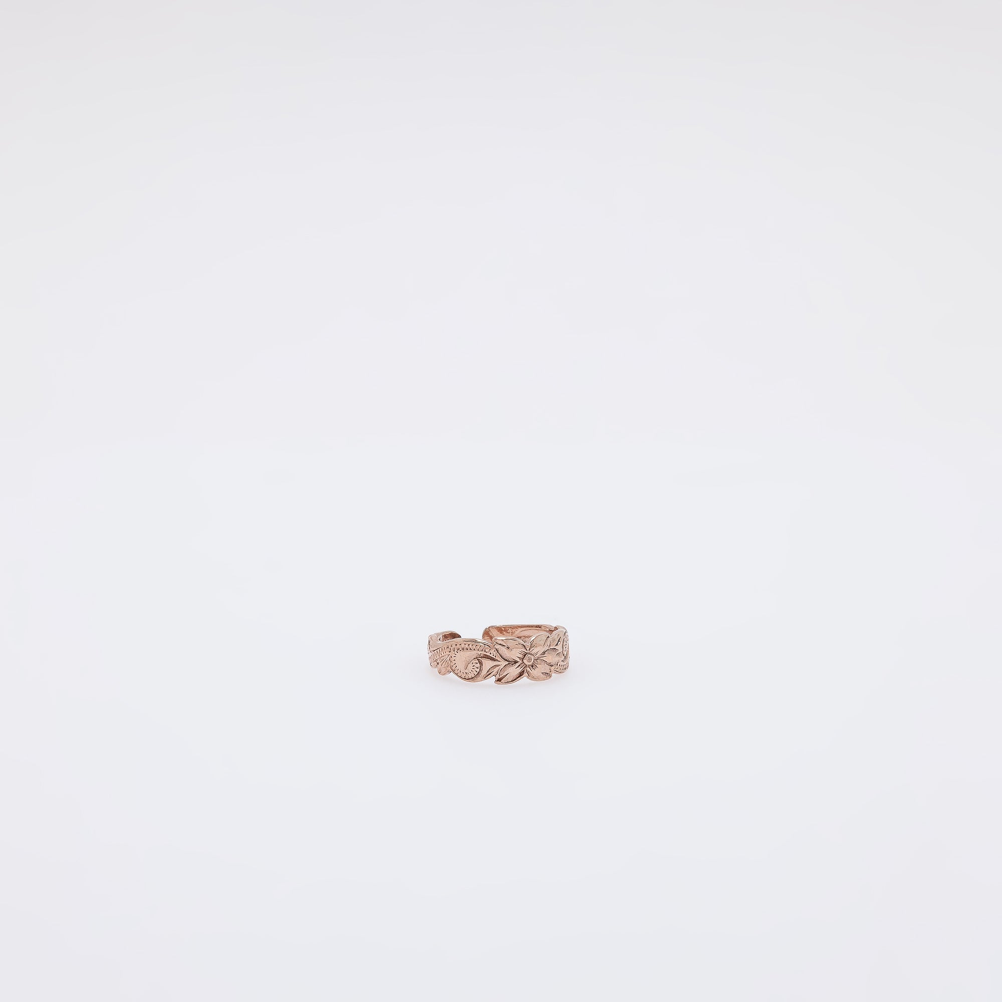 Single Plumeria Hawaiian Heirloom Toe Ring - Outline Cutout Style